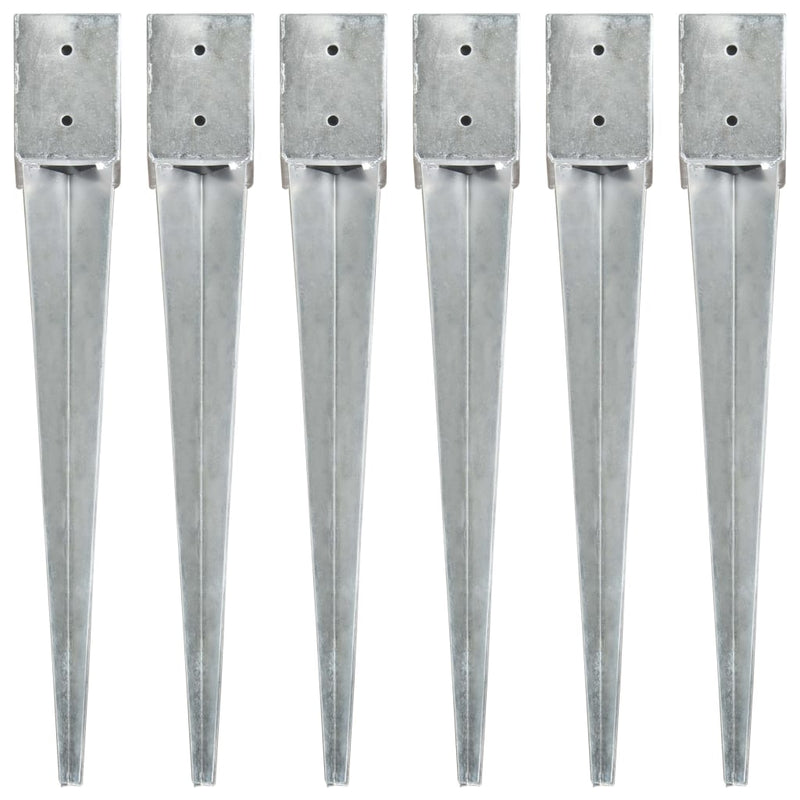 Load image into Gallery viewer, Vidaxl grondpinnen 6 st 10x10x76 cm gegalvaniseerd staal zilverkleurig
