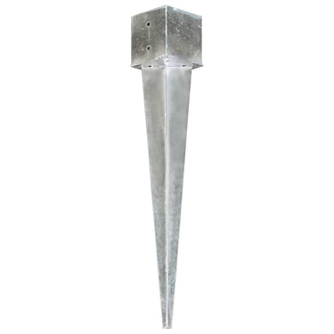 Vidaxl grondpinnen 2 st 14x14x91 cm gegalvaniseerd staal zilverkleurig