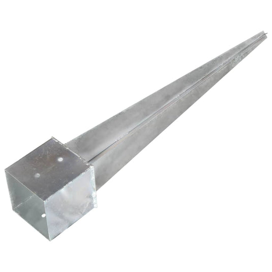 Vidaxl grondpinnen 2 st 14x14x91 cm gegalvaniseerd staal zilverkleurig