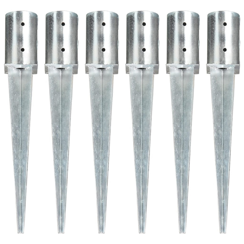 Load image into Gallery viewer, Vidaxl grondpinnen 6 st 8x61 cm gegalvaniseerd staal zilverkleurig
