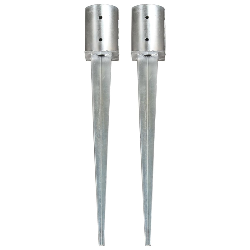 Load image into Gallery viewer, Vidaxl grondpinnen 2 st 10x76 cm gegalvaniseerd staal zilverkleurig
