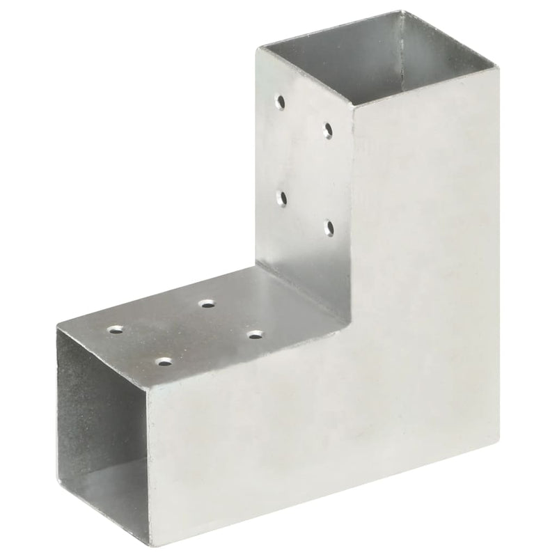 Load image into Gallery viewer, Vidaxl paalverbindingen 4 st l-vorm 71x71 mm gegalvaniseerd metaal
