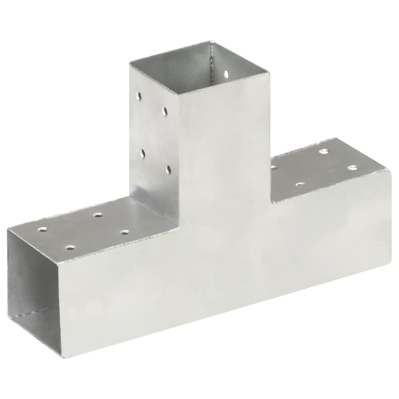 Load image into Gallery viewer, Vidaxl paalverbindingen 4 st t-vorm 71x71 mm gegalvaniseerd metaal
