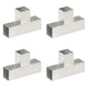 Vidaxl paalverbindingen 4 st t-vorm 81x81 mm gegalvaniseerd metaal