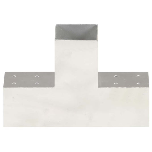 Vidaxl paalverbindingen 4 st t-vorm 81x81 mm gegalvaniseerd metaal