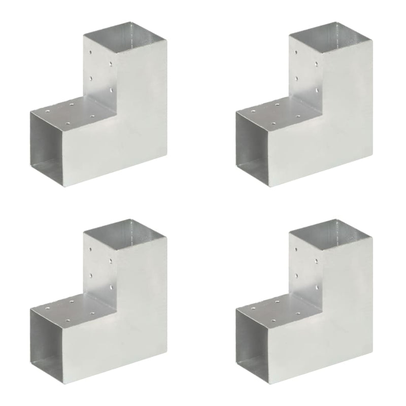 Load image into Gallery viewer, Vidaxl paalverbindingen 4 st l-vorm 91x91 mm gegalvaniseerd metaal

