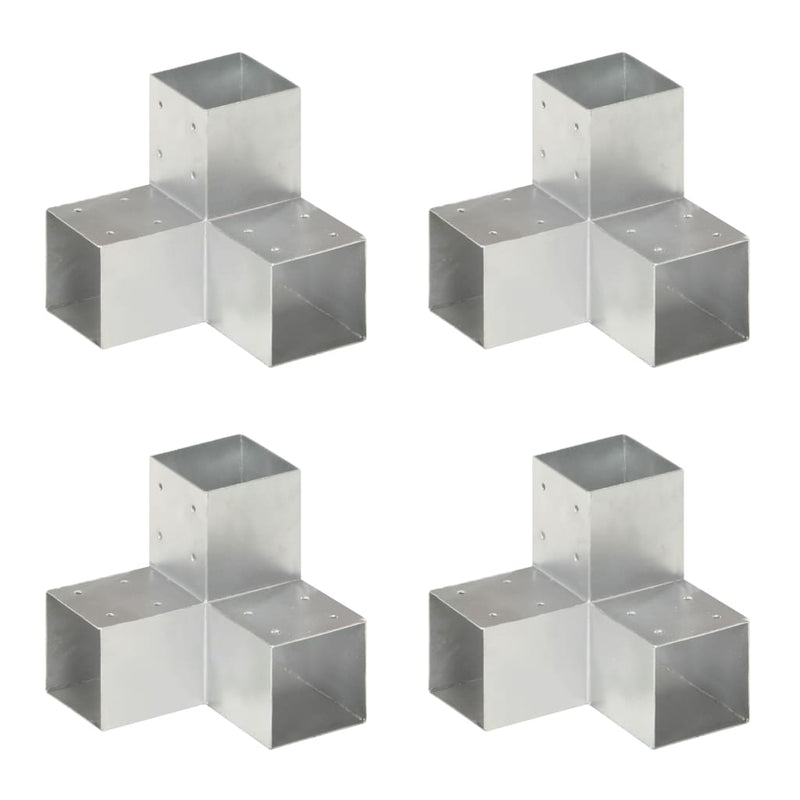 Afbeelding laden in galerijviewer, Vidaxl paalverbindingen 4 st y-vorm 91x91 mm gegalvaniseerd metaal
