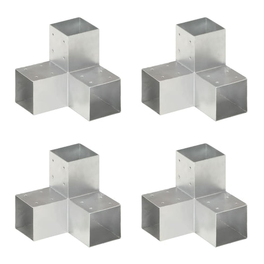 Vidaxl paalverbindingen 4 st y-vorm 91x91 mm gegalvaniseerd metaal