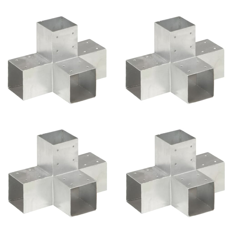 Load image into Gallery viewer, Vidaxl paalverbindingen 4 st x-vorm 91x91 mm gegalvaniseerd metaal
