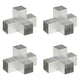 Vidaxl paalverbindingen 4 st x-vorm 91x91 mm gegalvaniseerd metaal