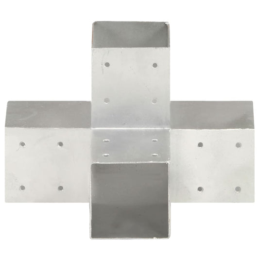 Vidaxl paalverbindingen 4 st x-vorm 91x91 mm gegalvaniseerd metaal