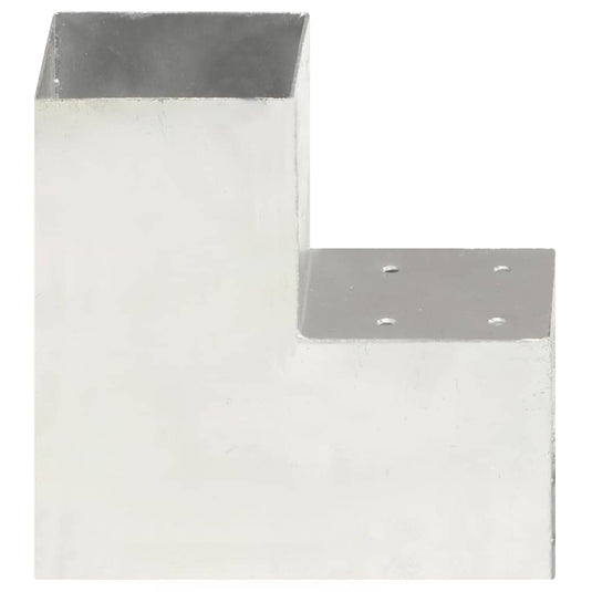 Vidaxl paalverbinding l-vorm 101x101 mm gegalvaniseerd metaal
