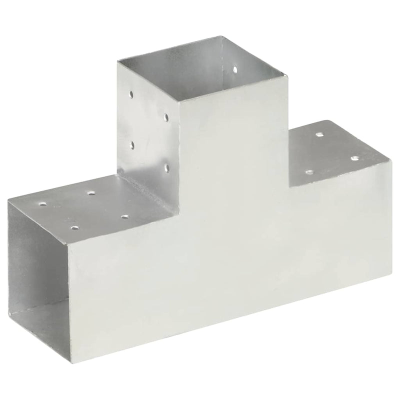 Load image into Gallery viewer, Vidaxl paalverbindingen 4 st t-vorm 101x101 mm gegalvaniseerd metaal
