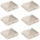 Vidaxl paalkappen 6 st piramide 91x91 mm roestvrij staal