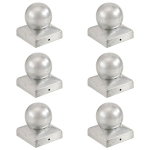 Vidaxl paalkappen 6 st bol 71x71 mm gegalvaniseerd metaal