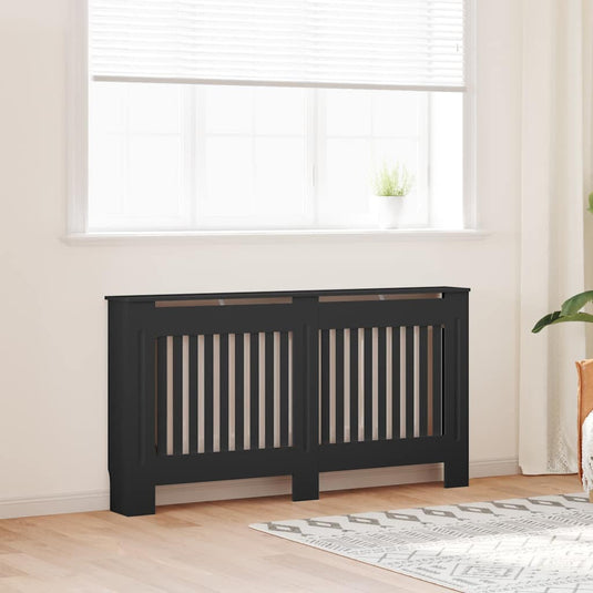 Vidaxl radiatorombouw 152x19x81,5 cm mdf zwart