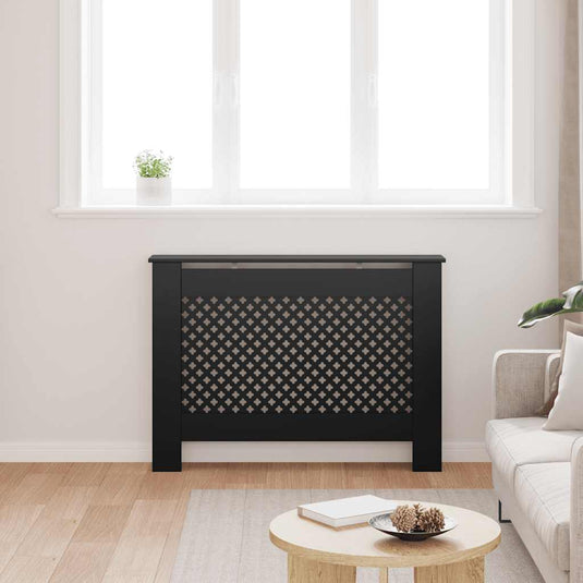 Vidaxl radiatorombouw 112x19x81,5 cm mdf zwart