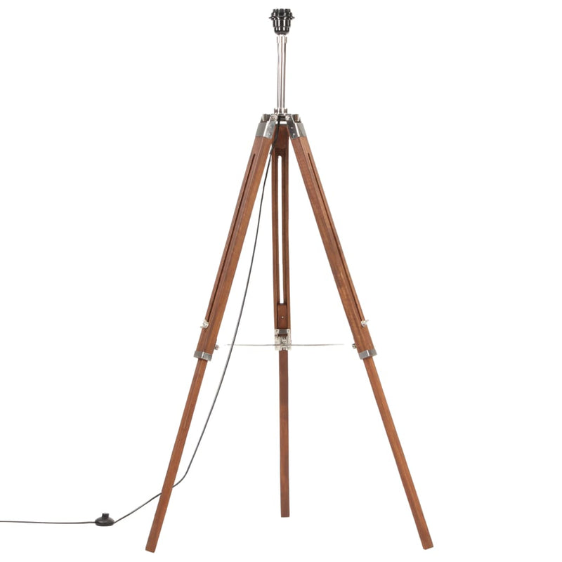 Load image into Gallery viewer, Vidaxl vloerlamp driepoot 141 cm massief teakhout honingbruin en grijs
