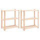 Vidaxl opbergrekken 3-laags 2 st 80x38x90 cm massief grenenhout 150 kg