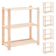 VidaXL Opbergrekken 3-laags 5 st 150 kg 80x38x90 cm massief grenenhout