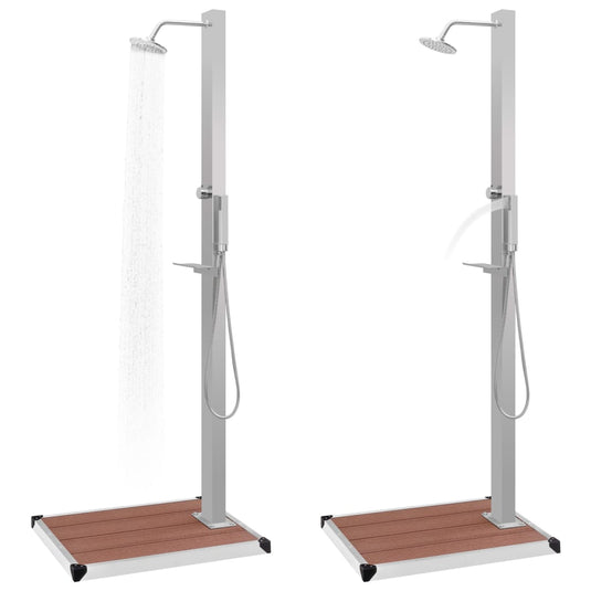 Vidaxl buitendouche met bak hkc roestvrij staal