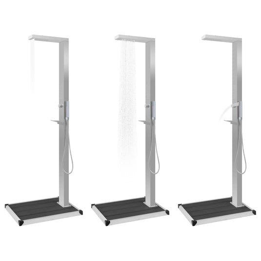 Vidaxl buitendouche met bak hkc roestvrij staal