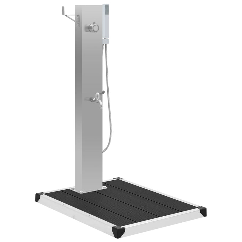 Load image into Gallery viewer, Vidaxl buitendouche met bak hkc roestvrij staal
