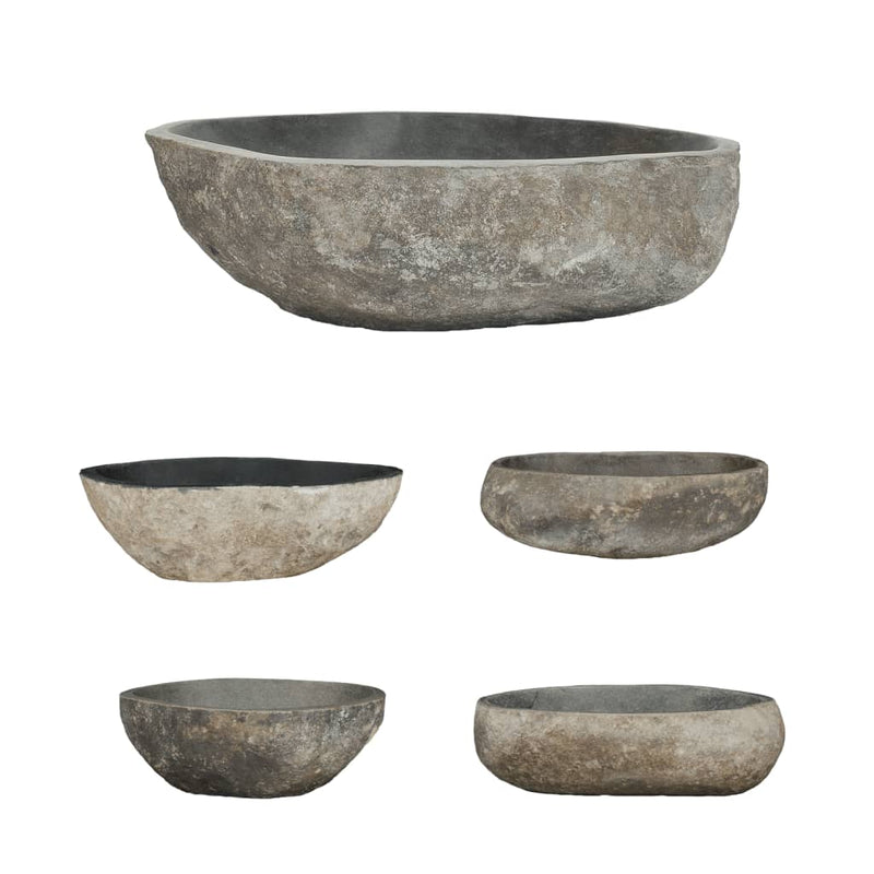 Load image into Gallery viewer, VidaXL Wastafel ovaal (45-53)x(34-41) cm riviersteen
