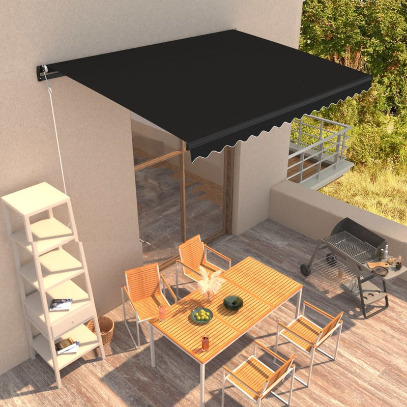 Load image into Gallery viewer, VidaXL Luifel handmatig uittrekbaar 400x300 cm antraciet
