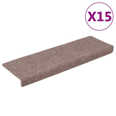 Vidaxl trapmatten zelfklevend 15 stuks 65x21x4 cm crème met rechthoekige rand