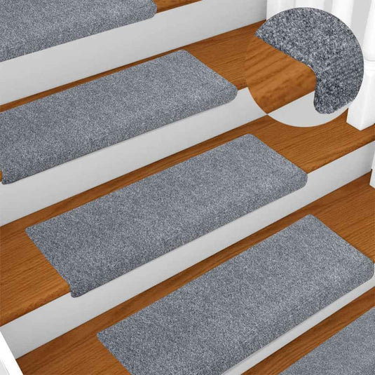 Vidaxl trapmatten zelfklevend 15 stuks 65x21x4 cm lichtgrijs met rechthoekige rand