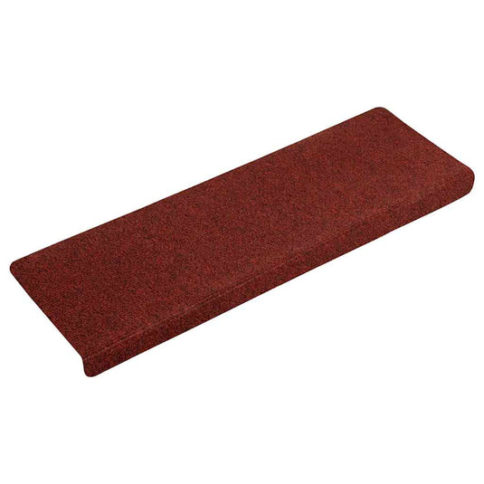 Vidaxl trapmatten zelfklevend 15 stuks 65x21x4 cm bordeaux rood rechthoekige rand