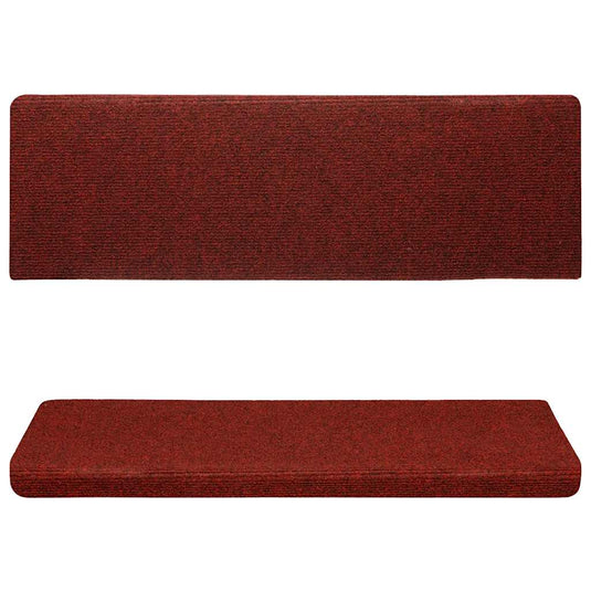Vidaxl trapmatten zelfklevend 15 stuks 65x21x4 cm bordeaux rood rechthoekige rand