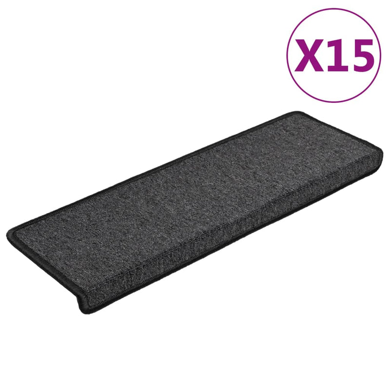 Load image into Gallery viewer, Vidaxl trapmatten 15 st 65x21x4 cm antraciet rechthoekige rand
