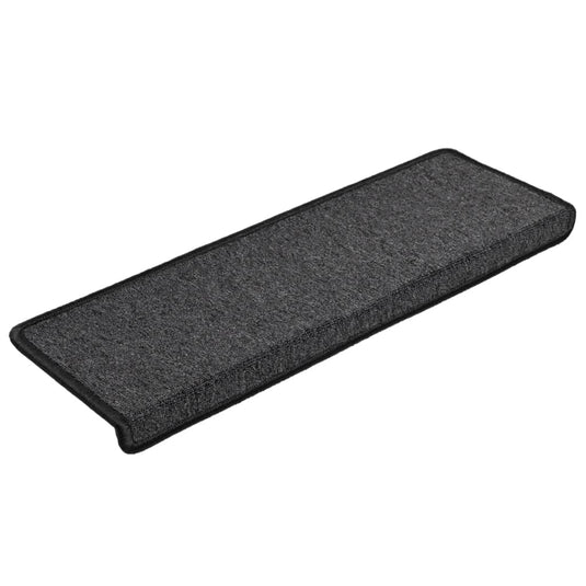Vidaxl trapmatten 15 st 65x21x4 cm antraciet rechthoekige rand