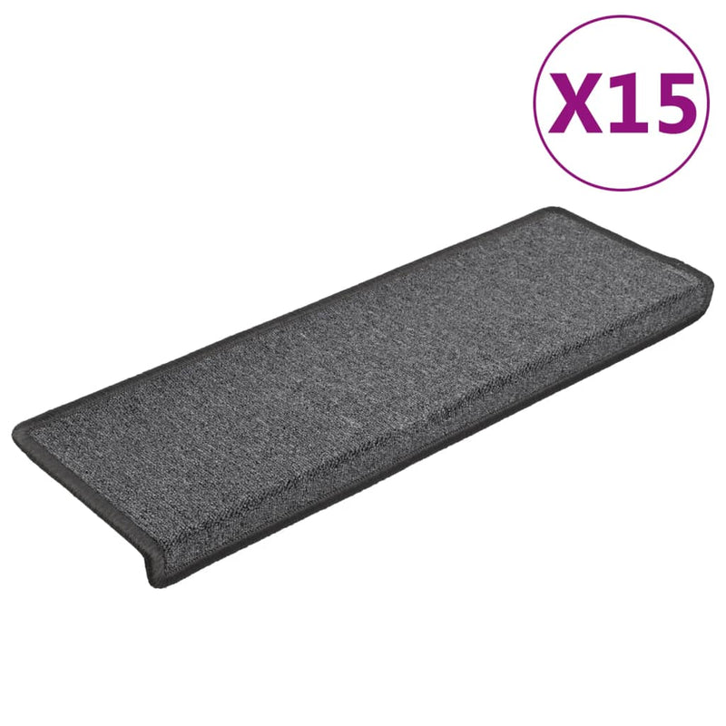 Load image into Gallery viewer, Vidaxl trapmatten 15 st 65x21x4 cm donkergrijs rechthoekige rand
