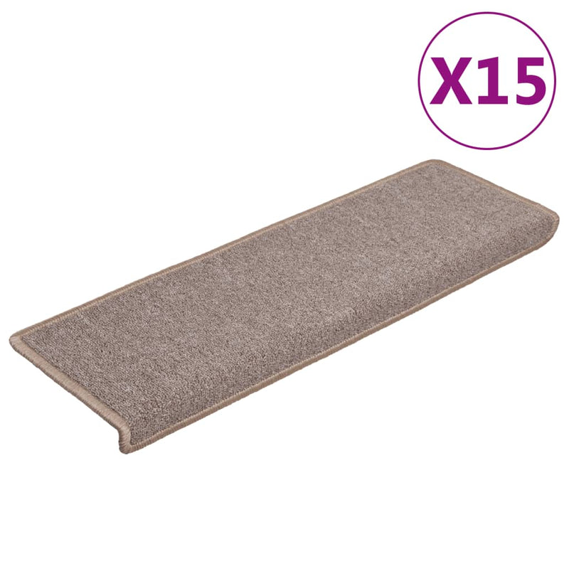Load image into Gallery viewer, Vidaxl trapmatten 15 st 65x21x4 cm lichtbruin met rechthoekige rand
