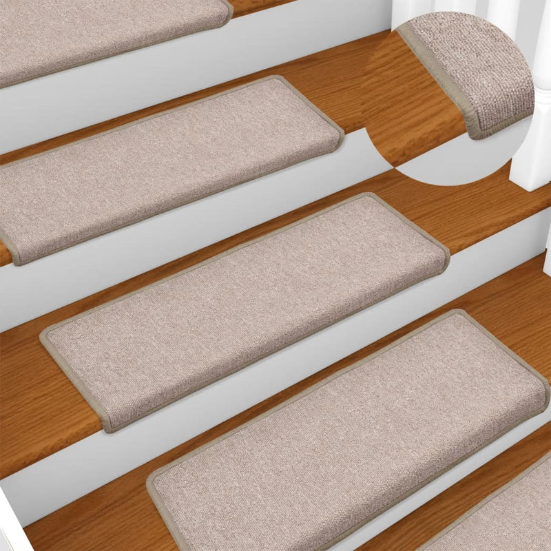 Load image into Gallery viewer, Vidaxl trapmatten 15 st 65x21x4 cm taupe rechthoekige rand
