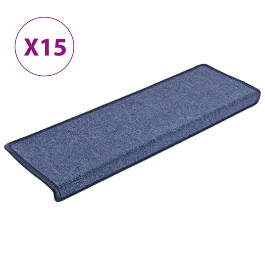 Vidaxl trapmatten 15 st 65x21x4 cm blauw rechthoekige rand