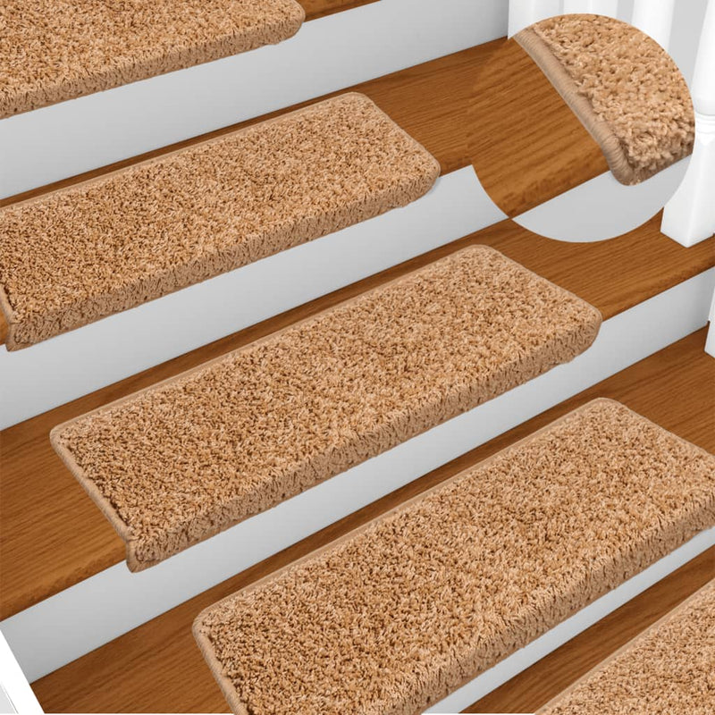 Load image into Gallery viewer, Vidaxl trapmatten 15 st 65x21x4 cm beige rechthoekige rand

