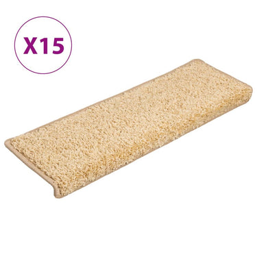 Vidaxl trapmatten 15 st 65x21x4 cm crème met rechthoekige rand