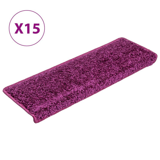 Vidaxl trapmatten 15 st 65x21x4 cm violet rechthoekige rand