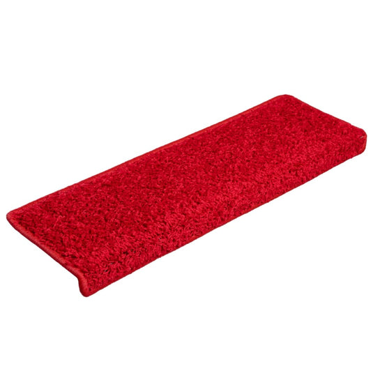 Vidaxl trapmatten 15 st 65x21x4 cm rood rechthoekige rand