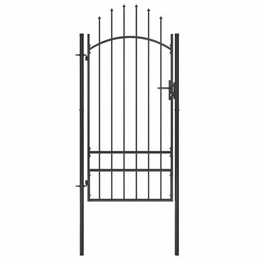 Vidaxl poort 1x2,5 m staal zwart
