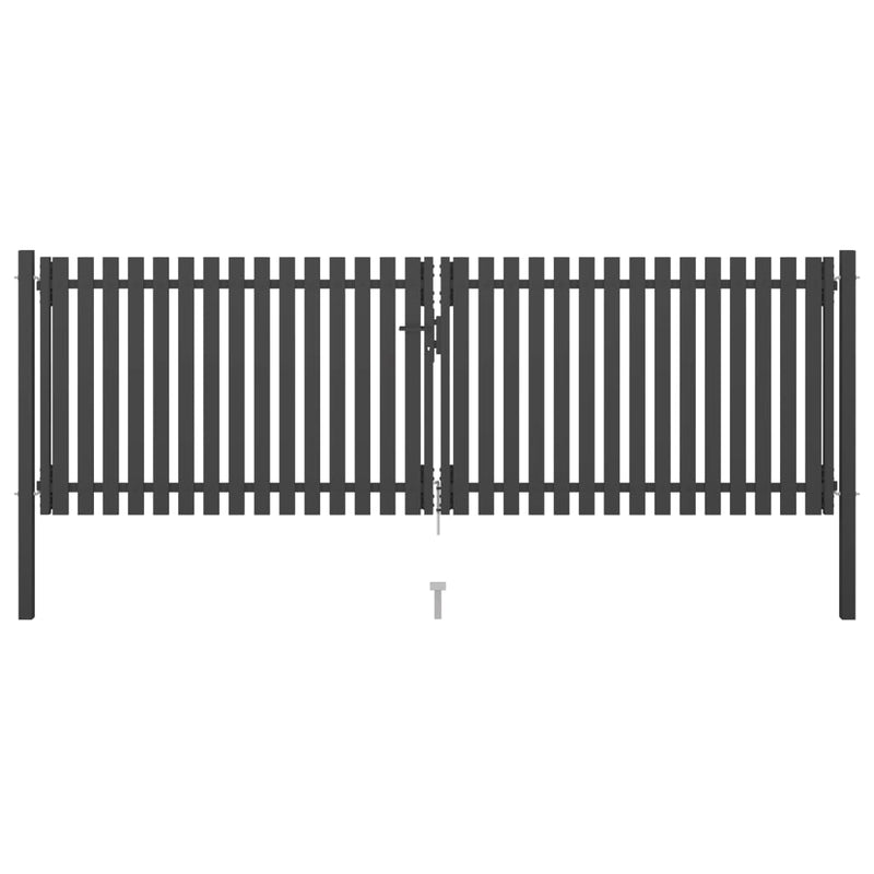 Load image into Gallery viewer, VidaXL Poort 4x1,5 m staal antraciet
