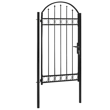 Vidaxl poort met gebogen bovenkant 100x250 cm staal zwart