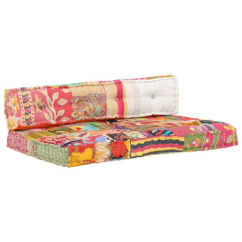Load image into Gallery viewer, Vidaxl bankkussen pallet stof patchwork meerkleurig

