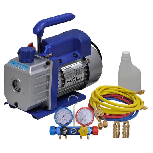 Vidaxl vacuümpomp 1-traps met 4-voudige manometerset