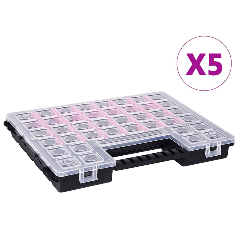 Load image into Gallery viewer, Vidaxl assortimentsdozen 5 st met verdelers 385x283x50 mm kunststof
