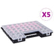 Vidaxl assortimentsdozen 5 st met verdelers 385x283x50 mm kunststof